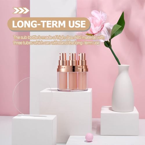 Image of Healeved Mini Lotion Bottle 3-Pack Refillable Cosmetic Container Portable Push Down Pump Dispenser for Travel Skincare Creams Serums Makeup Remover 3.89X2.94X1.29 Inches