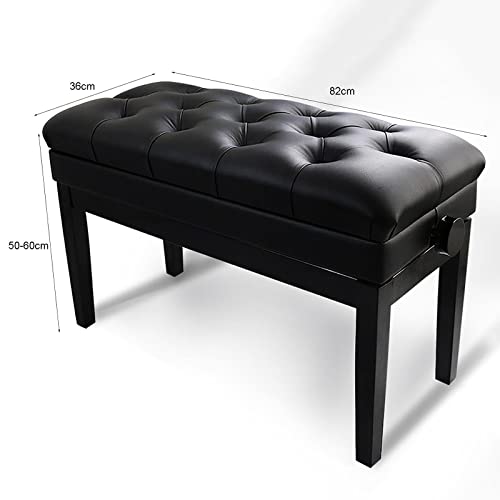 TEmkin Banc de Piano réglable en Hauteur, Double Tabouret de Piano Noir, Banc de Clavier, Tabouret de vanité avec Compartiment de Rangement et Coussin rembourré, Assemblage Facile - Les Beatles, Paul McCartney, John Lennon, RIngo Starr, George Harrison TEmkin Banc de Piano réglable en Hauteur, Double Tabouret de Piano Noir, Banc de Clavier, Tabouret de vanité avec Compartiment de Rangement et Coussin rembourré, Assemblage Facile – Image 3