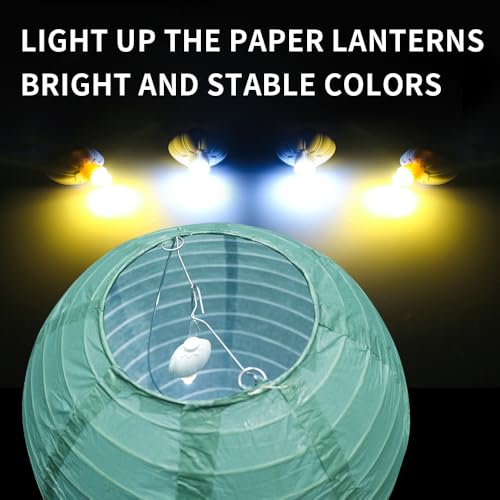 Image of 24 Pack Paper Lantern Lights, Mini LED Battery Operated Lights, Waterproof, Hanging Decorative Lights for Wedding Camping Party Balloon Lanterns Christmas, Last 36 Hours- White