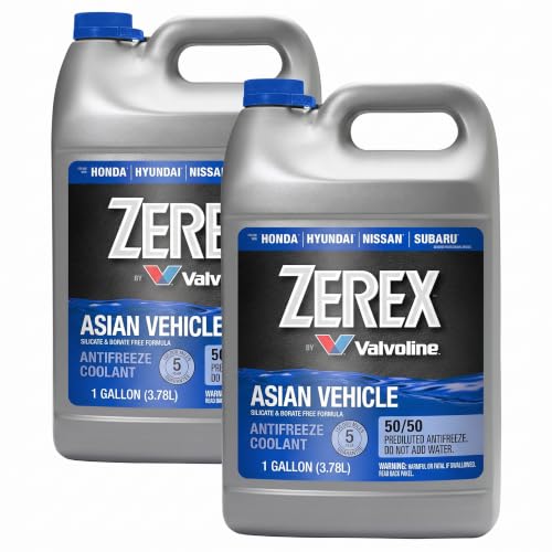 Zerex Asian Vehicle Blue Silicate and Borate Free 50/50 Prediluted Ready-to-Use Antifreeze/Coolant 1 GA (Pack of 2)