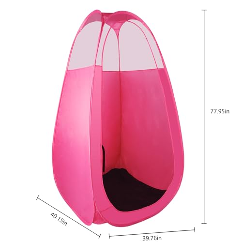 Image of Spray Tan Tent with Tan Spray Tanning Essentials Kit, Pop Up Portable Professional Mobile Self Tanning Tent Booth with Carry Bag & Waterproof Floor (PINK)