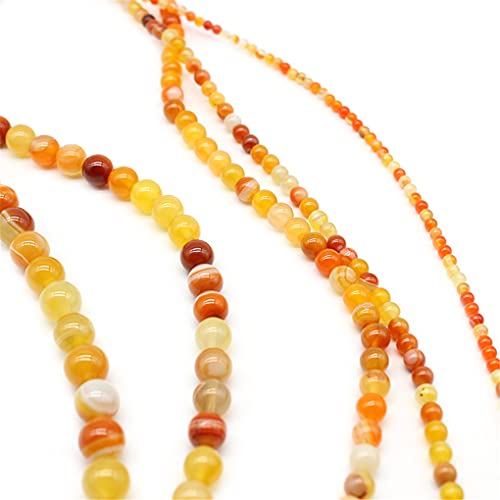 Perles d'agate rayée orange Hamthuit pour création de bijoux et bracelets DIY - 6