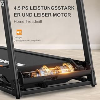 Tapis roulant professionale per la casa Decorcn, salvaspazio, pieghevole, con inclinazione, motore silenzioso, piano di corsa di grandi dimensioni,WiFi, Bluetooth, APP, marchio di qualità tedesco
