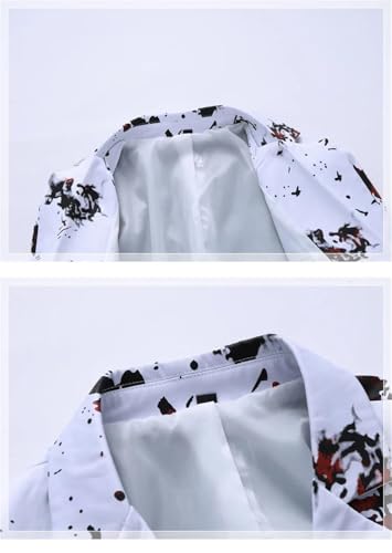 Mens Floral Printed Suit Blazer Homme Club Stage Wedding Single Breasted Jacket2