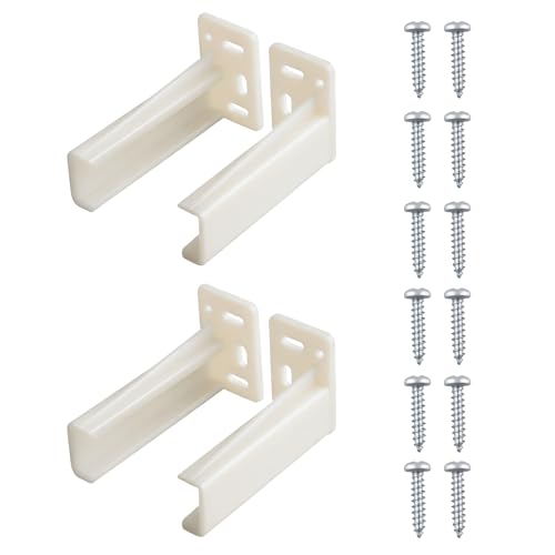 2 Pair KT HR9000RL Rear Drawer Track Socket Mounting Back Plate Bracket Plastic Drawer Slide Socket Back Plate Bracket for Kitchen Cabinet Drawer and More with Screws 2 Set (Left & Right)