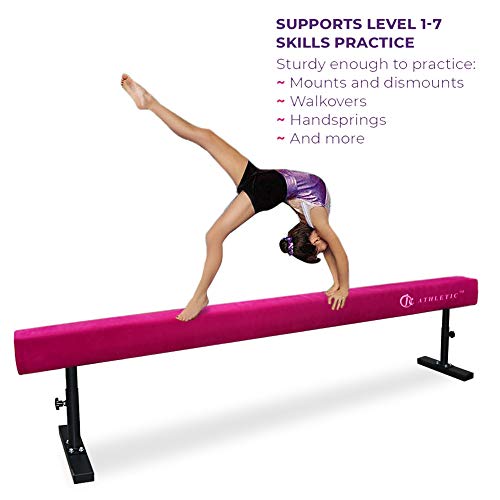 JC-ATHLETICS Adjustable Balance Beam Gymnastic Practice Training Equipment for Kids Children Home Floor Use,8 Feet Long