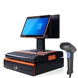BEESOM Integrierter Registrierkasse Supermarkt,Cash Register,Dual-Core I5 CPU + 8GB DDR3 + 128GB...