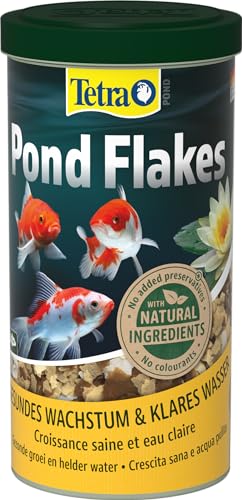 Tetra Pond Flakes - Fischfutter-Flocken für kleinere und junge Teichfische, für eine abwechslungsreiche und ausgewogene Ernährung, 1 L Dose