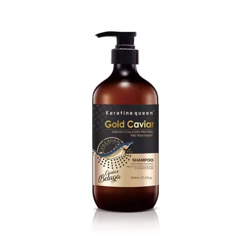 Keratine Gold Caviar Shining Nourishing Keratin Collagen Hair Conditioner,Shampoo,Hair Mask&Hair Serum/Oil. (Shampoo)