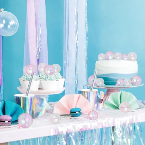 MEMOVAN Balls Cake Topper 16pcs Colorful Bubble Pearl Balls Cake Cupcake Insert Topper Bubble Ball Cake Cupcake Decorations for DIY Birthday Party Baby Shower Wedding Anniversary Party Supplies