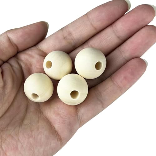 Miniatura 6 de Diompirux 120 Piezas 20 Mm Bolas De Madera Naturales, Cuentas Redondas Sueltas De Madera, Bolas De Madera Redondas Con Agujero, Para Manualidades, Joyería, Decoraciones, Macrame Haciendo Joyería