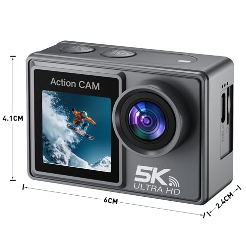 Ruycllo Cámara Deportiva 5K/4K 50MP - Cámara Subacuática 30M, Estabilizador EIS, WiFi, 2 Baterías, Gran Angular 170°, Control Remoto, Ideal para Buceo, Casco Camara Moto- Sin Tarjeta MicroSD - imagen 8