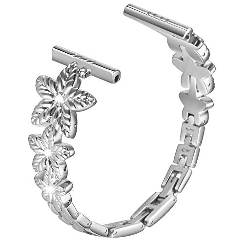 SHGM 20mm Band Compatible with Samsung Galaxy Watch 6 5 4 40mm 44mm/Watch 5 Pro 45mm/Galaxy Watch 4 6 Classic Band 42mm 46mm 43mm 47mm/Watch 3 41mm/Active 2, Women Bling Replacement Metal Bands