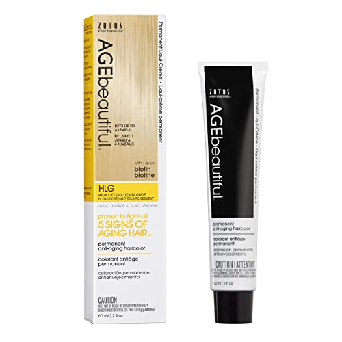 Image of AGE beautiful Permanent Hair Color Cream, 100% Gray Coverage Hair Dye with Biotin Anti-Aging Formula for Fuller, Thicker Hair, Professional Salon Quality