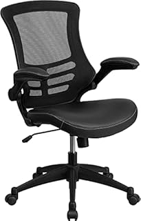Flash Furniture Office Chair, Ergonomic Office Chair with Mesh Back Support, Contoured and Height Adjustable Seat and Tilt Lock Lever, Black