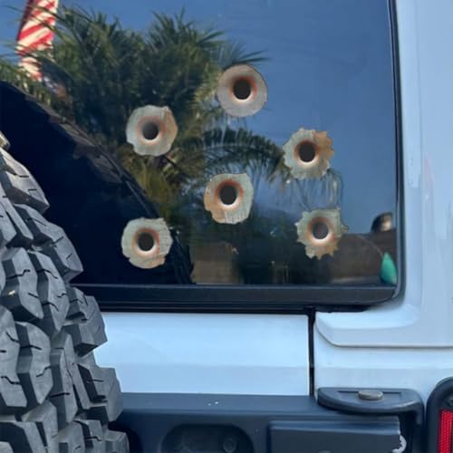 Image of 12-Pack Rusty Bullet Hole Stickers, 1.57 inchx1.57 inch, Waterproof Car Decal for Bumper, Car Body, Door, Window - Create a Realistic Effect for Creative Scenes |#AZ126