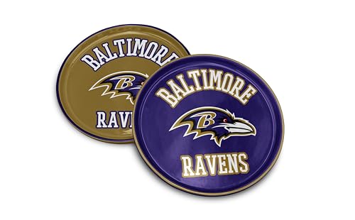 Proformance Home NFL Baltimore Ravens Home and Away 2 Pack Round Serving Plates