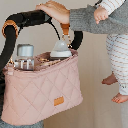 Luxury Stroller Caddy with Cup Holders and Zipper Pocket