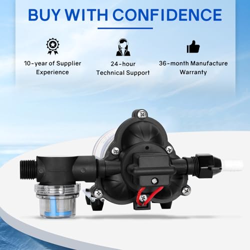 Image of Automatic-Demand Diaphragm Pump 2088-343-135, 12V DC, 3.0 GPM With Viton Valves, 45 PSI Demand Switch, Santoprene Diaphragm, Self-Priming, MAX 10 AMPS, 1 /2 inch-14 NPSM Port