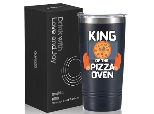 Onebttl Pizza Gifts for Pizza Makers Lovers for Christmas, Birthday, 20oz Stainless Steel Tumbler with Lid and Straw - Pizza Making Themed