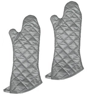 NEW, 15-Inch Silicone Cloth Oven Mitt, Oven Mitts, Heat Resistant to 200° F, Set of 2