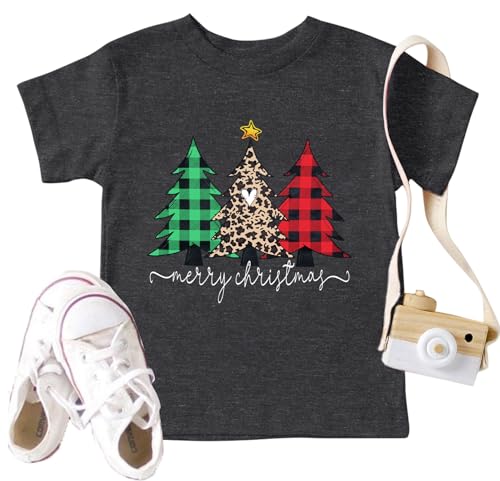 Image of Christmas Tree Shirt for Toddler Boys Girls Merry Christmas T-Shirts Short Sleeve Holiday Tee Xmas Gift Tops