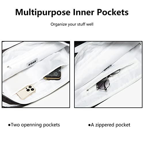 Kuak Beach Bag Extra Large Waterproof Sandproof Lightweight Durable Women Shoulder Tote Bags With Top Zipper, Pockets, Lining, Rope Handles For Pool Gym Travel #TOP5