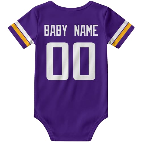 Image of KREDE Baby Clothes Custom Name Bodysuit for Baby Boy Gifts | Short Sleeves Bodysuit with Custom Number Name