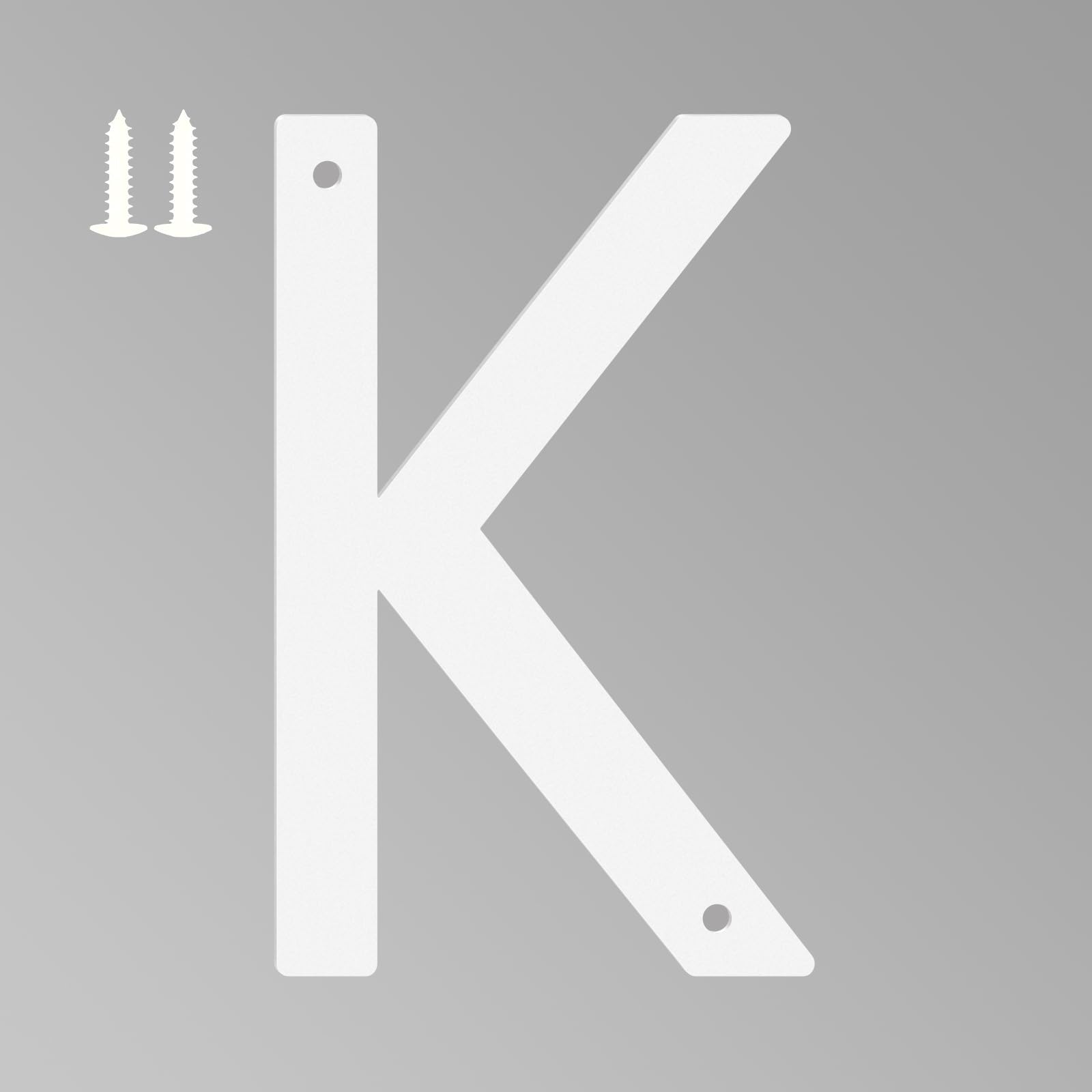 16 Inch White House Numbers for Outside, Metal Letters for Outdoor Signs, Anti-rust Aluminium House Address Letters for Front Door, Office, and Garden Decoration (Letter K)