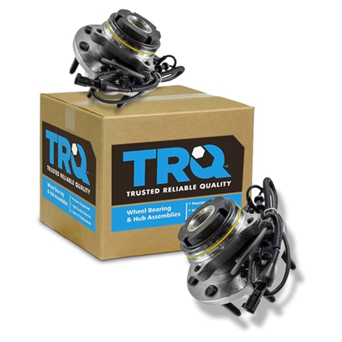 TRQ Front Left and Right Wheel Bearing and Hub Assembly Set 2 Piece Compatible with 03-04 Ford F-250 Super Duty 4WD 03-04 F-350 Super Duty 4WD M14x1.5 Fine Thread Wheel Studs Single Rear Wheels SRW