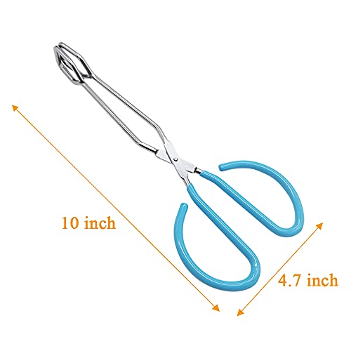 2 Pcs 10 Inch Scissor Food Tongs,Stainless Steel Kitchen Tongs Serving Tong With Comfort-Grip Handle For Cooking,Barbecue,Grilling,Heavy Duty Buffet Pliers #TOP3