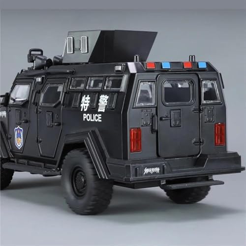 Image of Invite Enterprise 1:24 Scale Ford F550 Modified Police Exclusive Alloy Metal Pull Back DieCast Car Model with Sound & Light Mini Auto Toy for Kids Metal Model Toy Car (Black Color)
