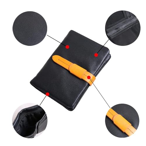 Image of DORIS&JACKY Small Wallet For Women Leather Bifold Wallet Card Case With Card Holder, 1-Black with orange, Small Leather Wallet for Women