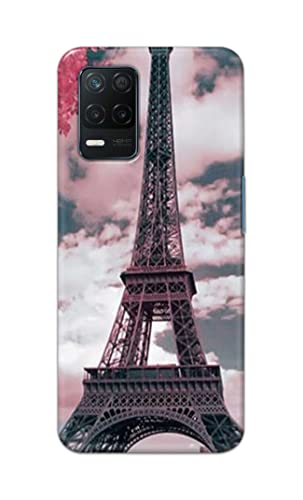 Image of Lovers Famous Place Eiffel Tower in Paris Hard Back Case Cover for Realme 8 5G / Realme Narzo 30 5G / Realme 8S 5G / Realme V13 5G Back Cover -(J5) VNS2227