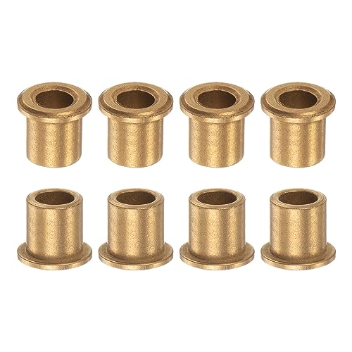 QUARKZMAN 8uds Brida Rodamiento Manguito 8mm Diámetro 12mm OD 15mm Longitud 2mm Brida Grosor Bronce Buje Auto-Lubricantes Bujes Manguito para Industriales Equipos