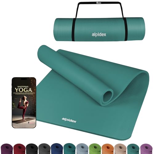ALPIDEX Yogamatte Extra Dick 1,5 cm Gymnastikmatte 3 Größen E-Book rutschfest Phthalatfrei Fitness...
