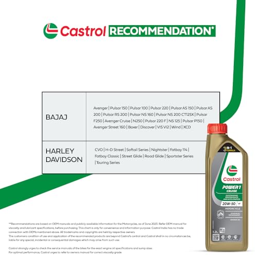Image of Castrol POWER1 CRUISE 20W-50 4T Synthetic Engine Oil for Bikes | With 3-in-1 Synthetic Technology | Meant for High Performance Bikes | BS VI Ready |1.2 L