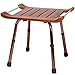 AMAZOM Tabouret De Douche De Bain en Bois, Chaise De Douche De Spa avec Bras Et Pieds Antidérapants, Siège De Douche À Hauteur Réglable, Chaise De Baignoire en Teck pour Personnes Âgées Handicapées