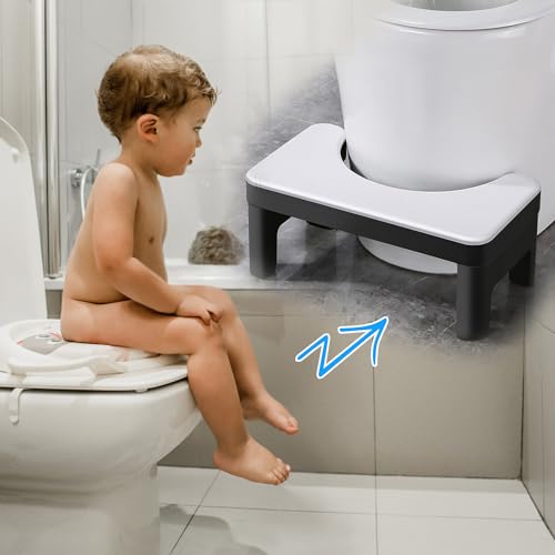 Taburete para Inodoro Espesas Extraíble, Taburete Fisiológico para Baño Antideslizantes y Sin Polvo, Banqueta WC Antiestreñimiento para Adultos y Niños Blanco - imagen 7