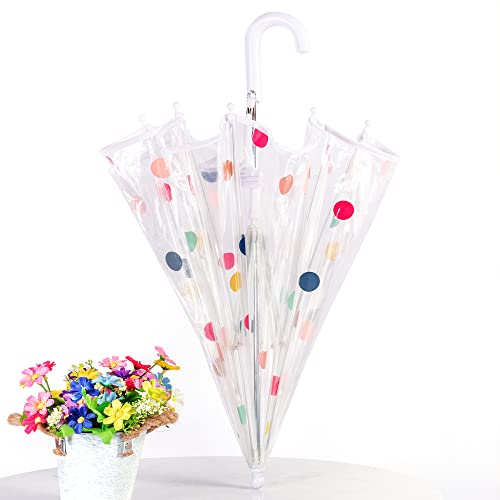 Roniare Kids Clear Bubble Umbrellas For Rain Dome Windproof Umbrella For Kid Girls And Boys,Dots-White #TOP6