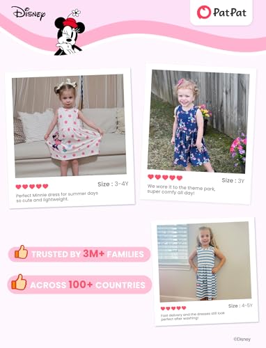 Image of Disney Minnie Mouse Princess Frozen Elsa Stitch Girls Dress Sleeveless & Short Sleeve Casual Summer Clothes Baby to Toddler