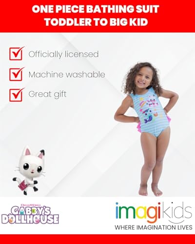 Dreamworks Gabby's Dollhouse Pandy Paws Mercat Girls One Piece Bathing Suit Toddler to Little Kid3
