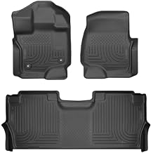 Husky Liners Weatherbeater Floor Mats | Fits 2021-2026 Ford F-150, 2022-2026 Lightning, SuperCrew Crew Cab w/Carpet & w/Fold Flat Storage | Front & 2nd Row, 3-pc Black - 94121