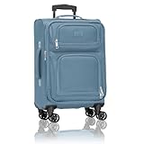 U.S. Traveler Rio Lightweight Softside Rolling Carry-on Suitcase, 4-Wheel Single, Light Blue