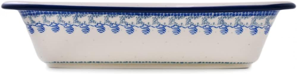 Polmedia Polish Pottery Rectangular Baker - Kitten Play Pattern Handmade in Boleslawiec Poland by Ceramika Artystyczna + Certificate of Authenticity