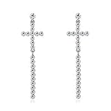 💗Inspiración de diseño: la larga cruz colgante está de moda, a la moda y refleja la luz maravillosamente brillante en su noche.