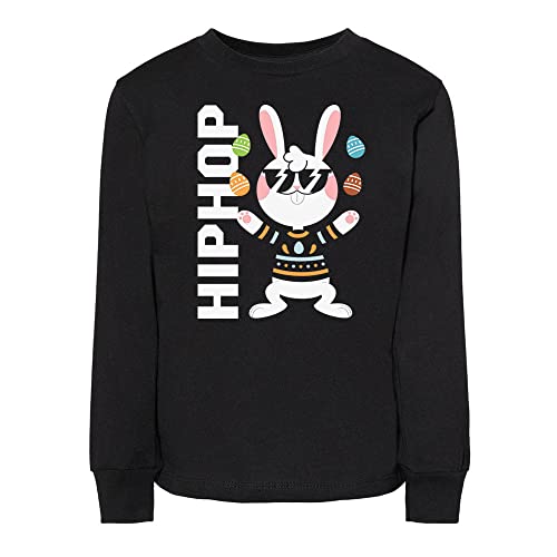 Hip-Hop Bunny Easter Toddler Kids Long Sleeve T-Shirt 5T Black