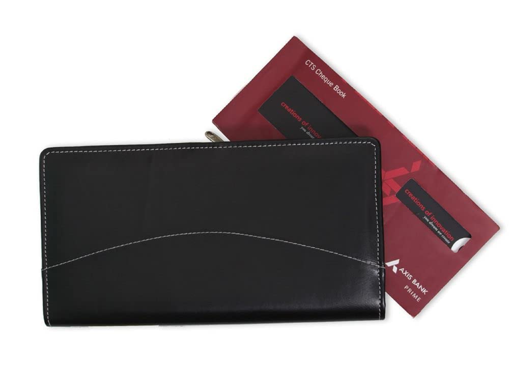 COI Black Combo Set of 5 Expandable Chequebook Holder | Car Document Organizer | Cheque File Folder Best Gift for Employee | Employer | Boss | Secretary 2