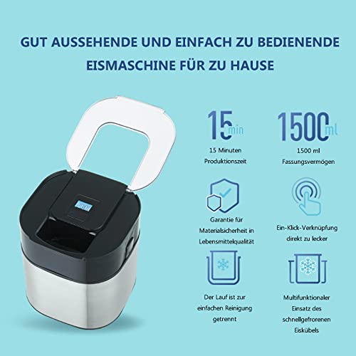 MNCYGJ EIS Maschine Softeismaschine Für Zuhause 1.5L Automatischer Ice Cream Maker Yogurt Maschine DIY Sorbetmaschine, Frucht Speiseeismaschine – Bild 3
