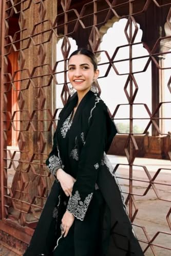 Image of Royal Export Women's Viscose Silk Floral Embroidered Straight Kurta Pant with Dupatta